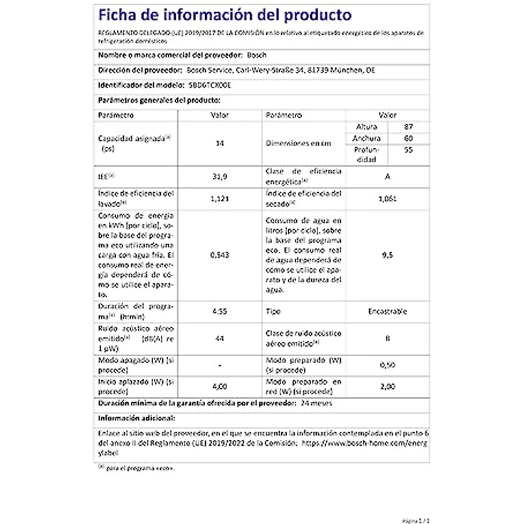 Bosch SBD6TCX00E, Geschirrspüler, A, Geräuschemissionsklasse B, Geräuschemissionen 44 Dezibel – Bild 15