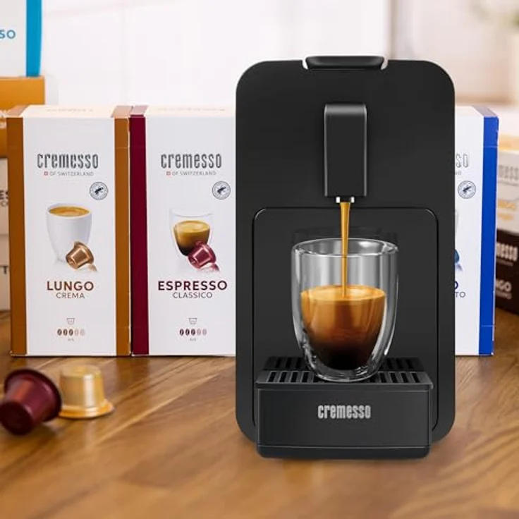 Cremesso Kaffeekapselautomat Viva Elegante - Volca, schwarze Kapselmaschine mit Lungo Grande Funktion, Energiesparmodus und Aroma-Vorbrühpause – Bild 5
