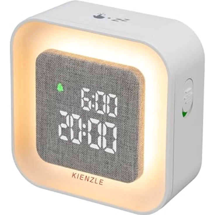 Kienzle KIENZLE Lichtwecker Quadratisch, LED-Wecker mit dreistufigem Aufwachlicht und dimmbarem Nachtlicht, Stoffabdeckung – Bild 6