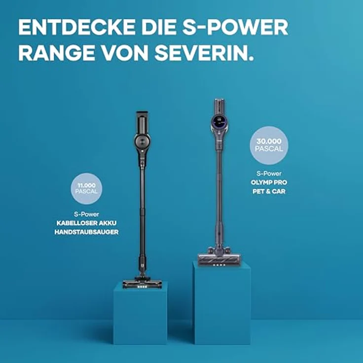 SEVERIN Kabelloser Akku Staubsauger S’Power Olymp Pro HV 7196, blaumetallic, 400 W Leistung, leichtes Design mit 2,02 kg – Bild 11