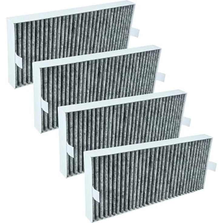 vhbw 4x Aktivkohlefilter, Ersatz für Miele DKF 35-P, 20228037, verbesserte Umluft, weiß und grau – Bild 1