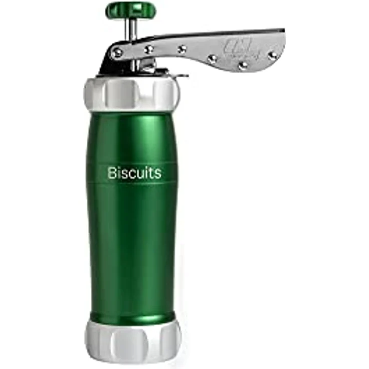Marcato Biscuits Plätzchenpresse, Kochbesteck-Set mit 20 Schablonen, grün – Bild 1