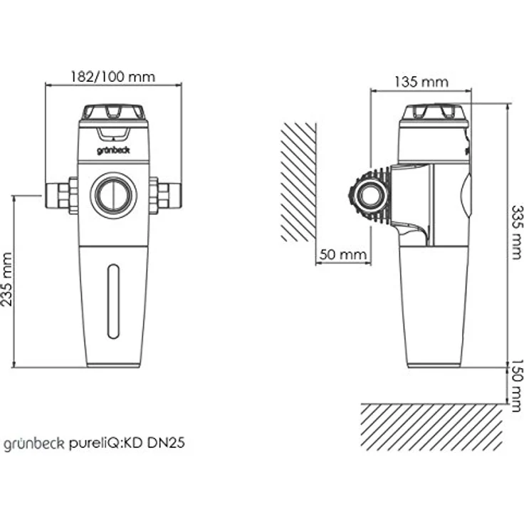 Grünbeck Feinfilter pureliQ:KD25, Trinkwasserfiltration mit Druckminderer, DN 25, 100 µm, PN 16, DVGW-zertifiziert – Bild 2