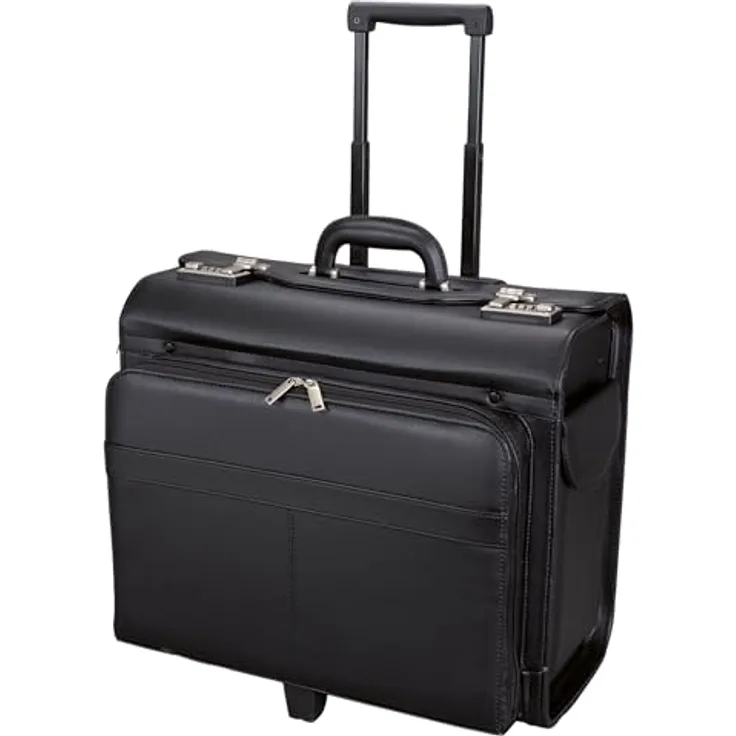 Alassio Pilotenkoffer San Remo, Teleskoptrolleysystem, Laptopfach, Schwarz