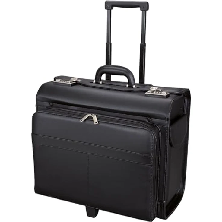 Alassio Pilotenkoffer San Remo, Teleskoptrolleysystem, Laptopfach, Schwarz – Bild 1