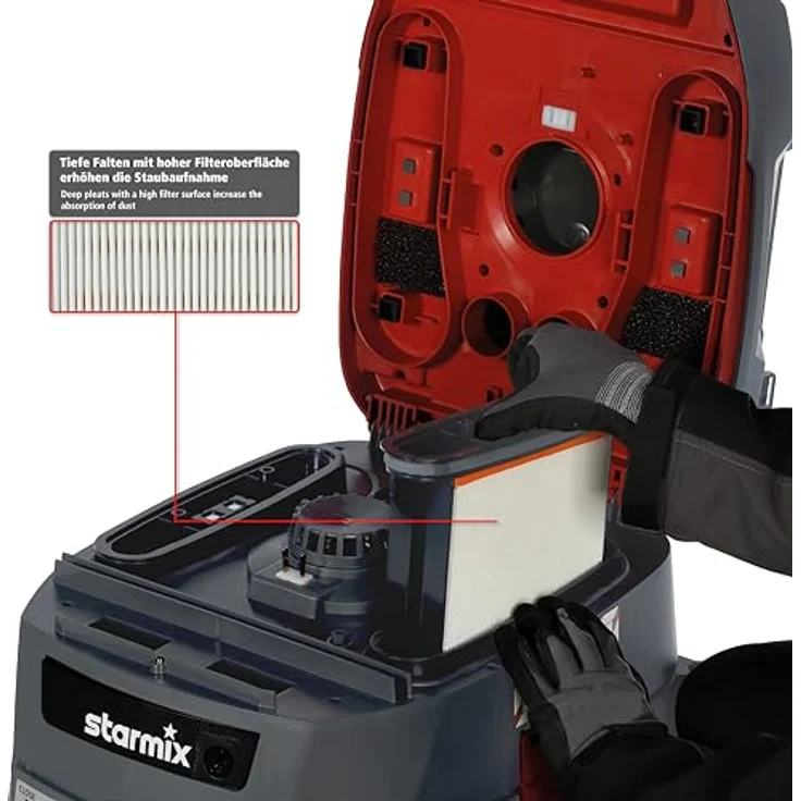 Starmix Nass- und Trockensauger IPULSE L-1635 BASIC 1600W, Hochleistungs Baustellensauger mit intelligenter Filterreinigung – Bild 5