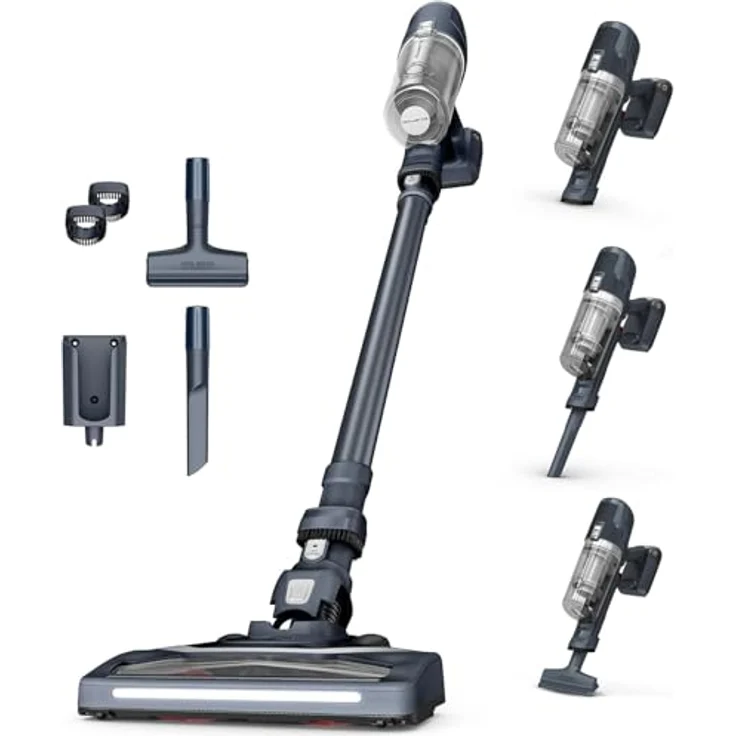 Rowenta X-Pert 6.60, Kabelloser Akkustaubsauger mit 100W Leistung, 45 Minuten Laufzeit, LED-Bürstenkopf, beutellos, inkl. Fugendüse & Wandhalterung, schwarz, RH6831EO – Bild 1