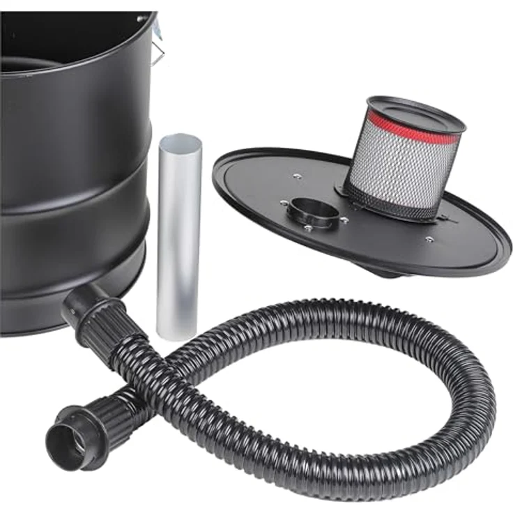 vhbw Aschefilter-Set für Bosch Alpha 29, 231, 24, 25, 31, 232, 30, inkl. Schlauch, Staubsauger-Rohr, Filterkartusche, 18 l Volumen, schwarz/silber – Bild 5