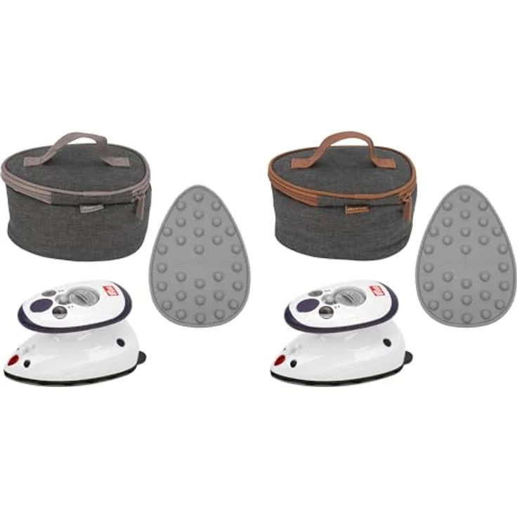 Semplix Prym Mini-Dampfbügeleisen Bundle, Reisebügeleisen mit Tasche und Silikonablage anthrazit/grau, 343 W – Bild 7