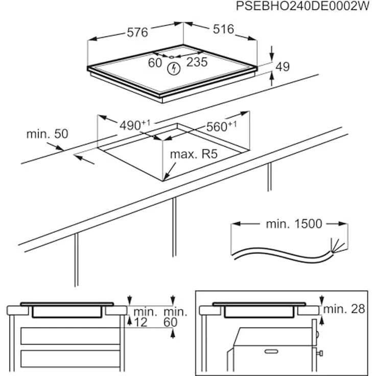 AEG Induktions-Kochfeld Serie 6000 TO64IC00XB mit Hob2Hood®, Schwarz – Bild 5