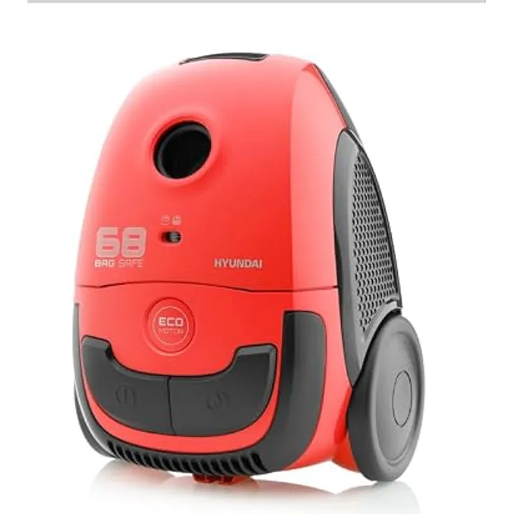 HYUNDAI ELECTRONICS Bodenstaubsauger mit Beutel VC068R | 800W Motor | 2l Volumen | Rot