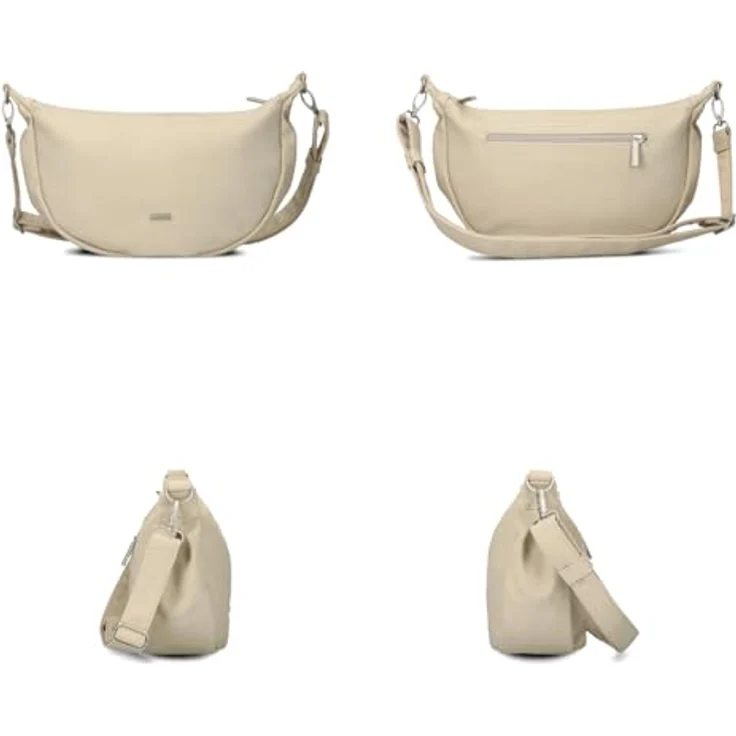 Zwei Mademoiselle.M M70 Half-Moon Bag, Umhängetasche in Nubuk-Linen, 4L Volumen, wasserabweisend, 31x20x10 cm, verstellbarer Schulterriemen – Bild 3
