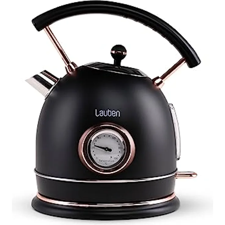 Lauben Electric Kettle 17BC Wasserkocher mit Inhalt 1,8 l, Leistung 2200 W, Wassertemperaturanzeige, Material Edelstahl, Trockengehschutz, Überhitzungsschutz, beleuchteter Schalter, Kabelstaufach