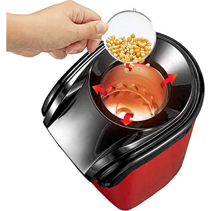 Popcornmaschine Popcorn Maker für Zuhause | leistungsstarke fettfreie schnelle Zubereitung mit Heißluft | 1200W | inkl Messbecher – Bild 4