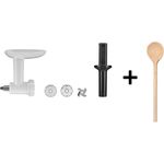 KitchenAid 5KSMFGA, Küchenmaschinen Fleischwolf-Aufsatz mit Edelstahlklingen und gratis Holzlöffel