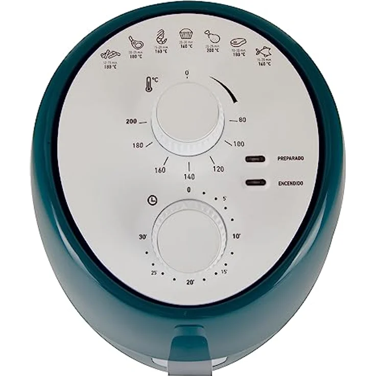 JATA JEFR5392 Ölfreie Fritteuse, 2 Liter, Temperaturregelung (80-200 Grad) 30 Minuten Timer, Antihaft-Korb, 1000 W, BPA-frei, kompaktes Design – Bild 4
