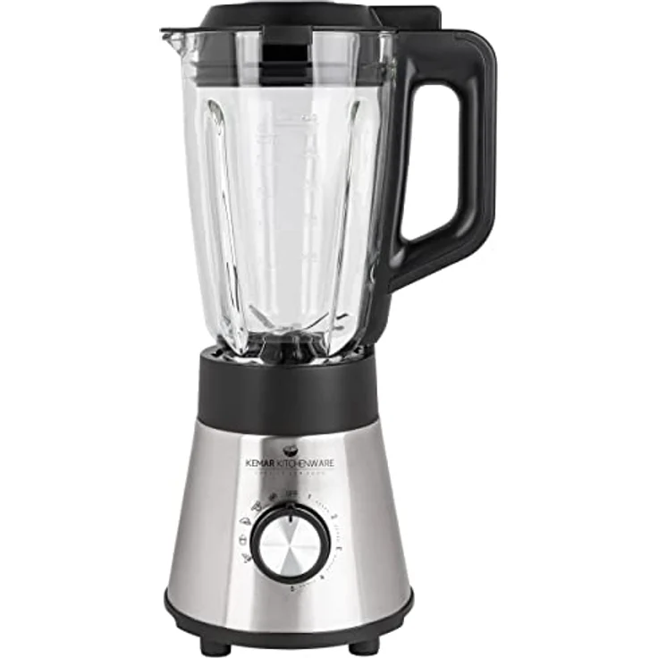 KeMar Standmixer 2-in-1 Edelstahl silber - 1,5l Glasbehälter 5 Programme 1000W abnehmbare Klinge - Smoothiemaker - inkl. 2Go Becher Trinkdeckel - Spülmaschinenfest, Blender, Reinigungsprogramm – Bild 5