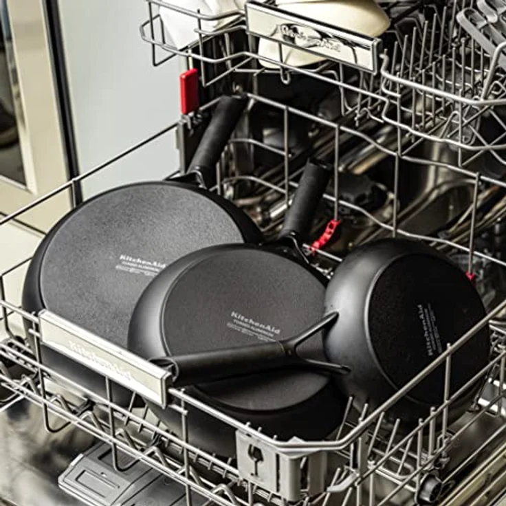 KitchenAid Classic Forged Stielkasserolle (16cm/1,5L), hart anodisiert, PFAS-freie gesunde keramische Antihaftbeschichtung, Induktionsgeeigent, Backofengeeignet, Spülmaschinengeeignet, Schwarz – Bild 4