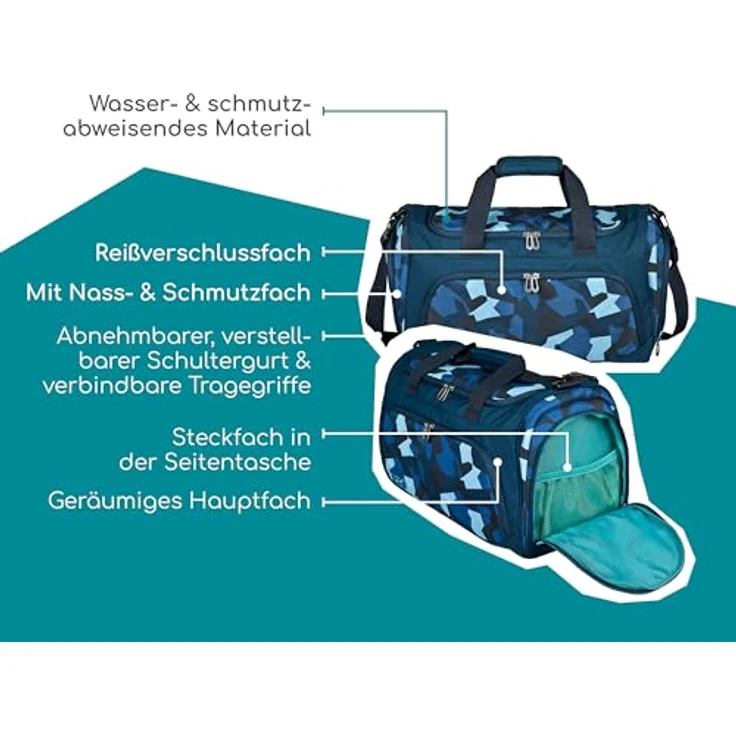 neoxx Sporttasche Move, Camo Nation, 25 Liter Volumen, teilweise aus recyceltem Material, Schuhfach, wasser- und schmutzabweisend – Bild 6
