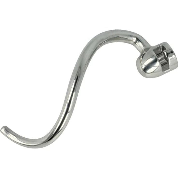 vhbw Knethaken kompatibel mit KitchenAid KSM152, KSM151PS, KSM154, KSM153 - Edelstahl Rührhaken 18 x 6 cm, silber, mit Antihaftbeschichtung – Bild 1