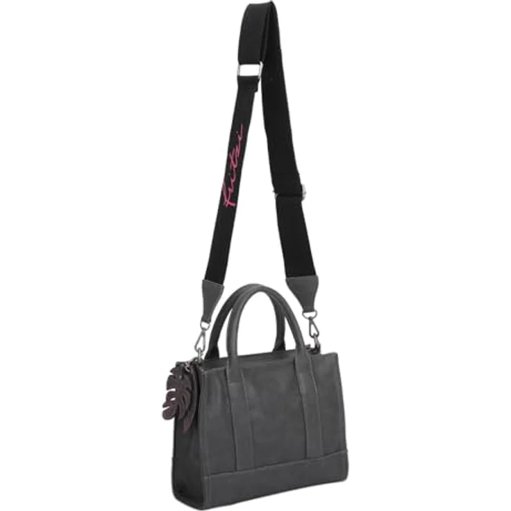 Fritzi aus Preußen Eco Square Handtasche 26 cm, Damen Handtasche in Schwarz und Grau, praktischer Stauraum für Wertsachen – Bild 2