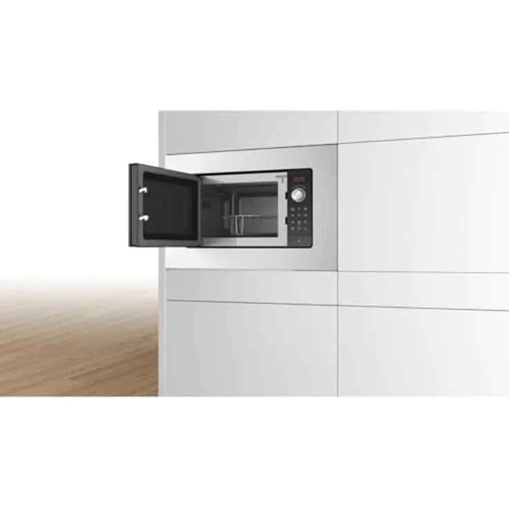 Bosch BEL623MS3 Mikrowelle mit Grill, Einbaugerät, 800W, 20 Liter Garraum, 5 Leistungsstufen, inkl. Drehteller, Edelstahl, Stahlblech, edelstahl, silber – Bild 6