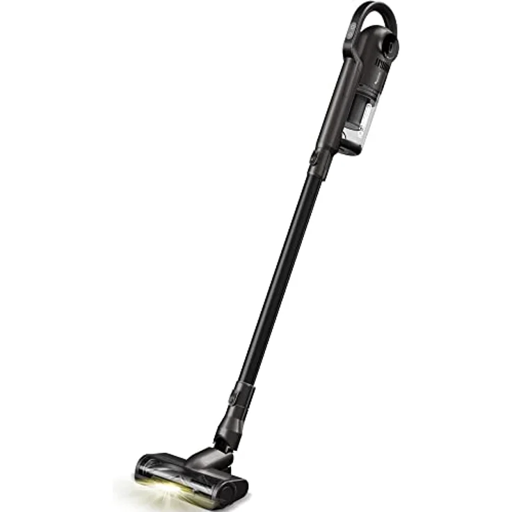 TurboTronic / 2in1 kabelloser Akku-Staubsauger Handstaubsauger/schwarz, rot, Silber/orange/beutelloser Stilstaubsauger mit Wandhalterung und LED-Licht (Schwarz) – Bild 3