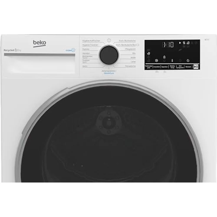 Beko B3T42249S Wärmepumpentrockner, Wäschetrockner, 8 kg, allergikergeeignet, Hygiene Trocknen & Hygiene Auffrischen, SteamCure Dampffunktion, 15 Programme, Express, Weiß – Bild 5