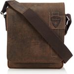 Strellson Richmond, Herren Schultertasche aus Leder mit praktischem Flap-Verschluss, schwarz
