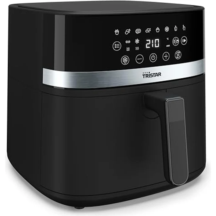Tristar Digital Heißluftfritteuse, 8L Kapazität, 2000W, LED-Touchscreen, 7 Programme + Manuell, Vorheizen, Warmhaltefunktion, Schüttelerinnerung, PFAS-freie Antihaftbeschichtung, FR-9418, in Schwarz – Bild 4
