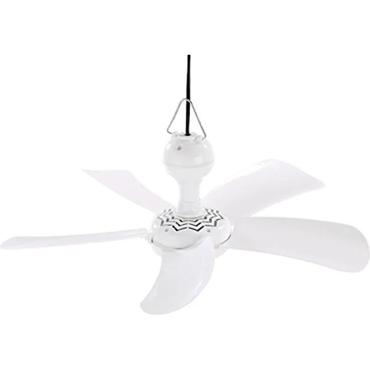 Sichler Haushaltsgeräte Mobiler Decken-Ventilator VT-141.D, 41 cm, 9 W, Aufhänger, Kippschalter (Weiß) – Bild 2