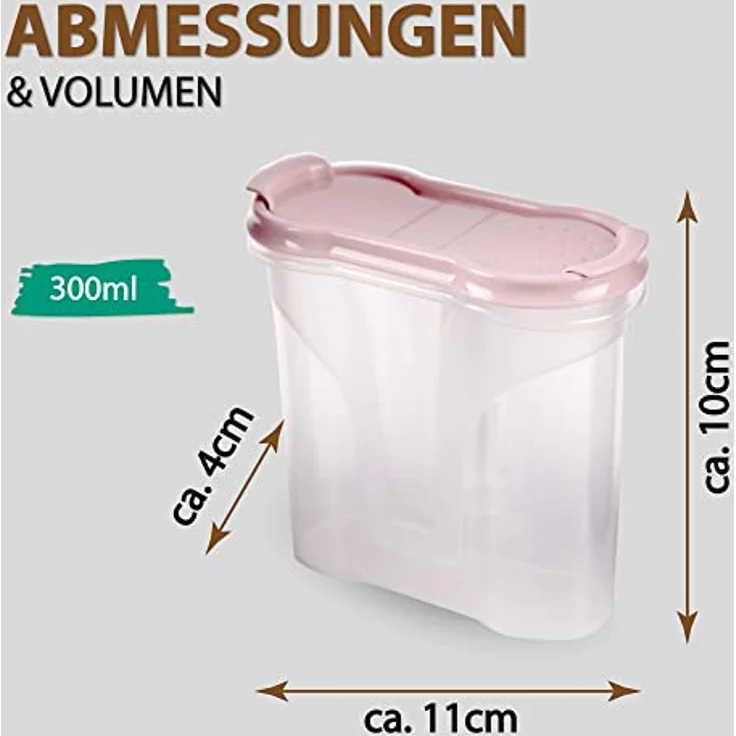 Bestlivings Gewürzdosen 300ml (1er Pack - Schwarz) Luftdichte Aufbewahrungsboxen aus BPA-freiem Kunststoff – Bild 4