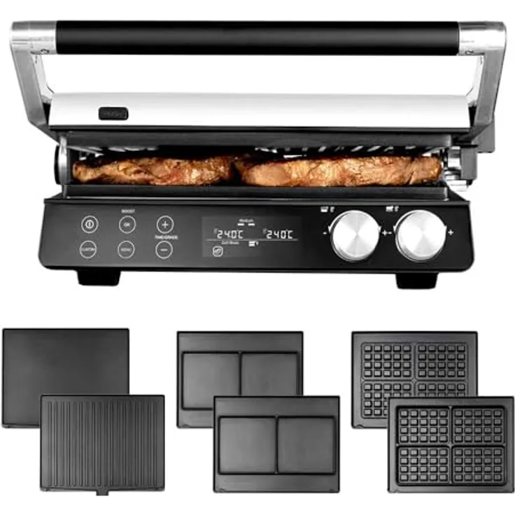 Gastroback Kontaktgrill Gourmet Multigrill BBQ Pro Smart, LCD-Display & Drehregler, 2400 W, schwarz