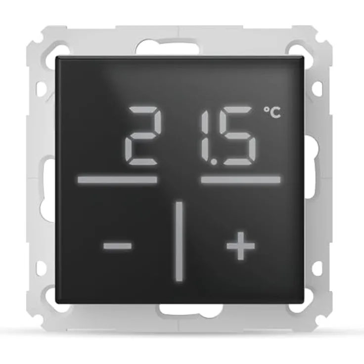 HomeMatic Homematic IP Glas-Wandthermostat HmIP-WGT-A, elegantes Echtglas-Design, steuerbar via App und Sprachassistenz, Schwarz