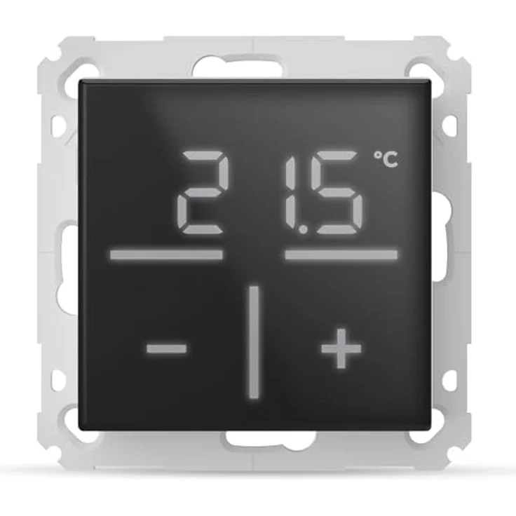 HomeMatic Homematic IP Glas-Wandthermostat HmIP-WGT-A, elegantes Echtglas-Design, steuerbar via App und Sprachassistenz, Schwarz – Bild 1