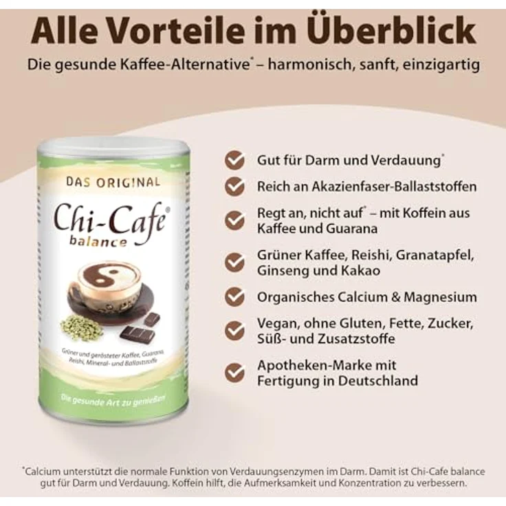 Dr. Jacob's Chi-Cafe balance Pulver, gesunde Kaffee-Alternative mit Mineralstoffen, vegan, 450 g – Bild 2