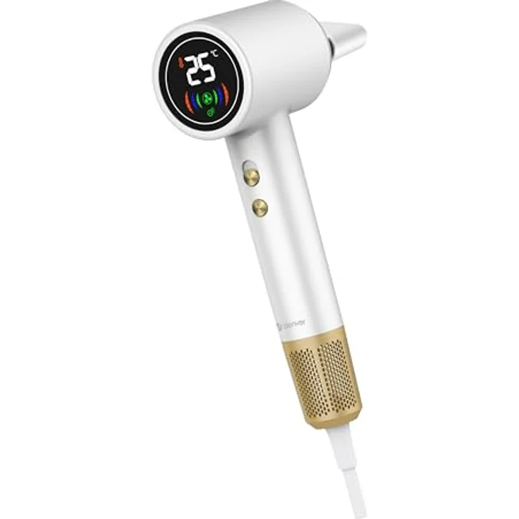 Denver HDD-1400W High-Speed Haartrockner mit Digitalanzeige | 1400W Bürstenloser Motor, Negativ-Ionen-Technologie & Intelligente Temperaturkontrolle | 2 Windstärken, 3 Temperaturstufen, Geräuscharm – Bild 1