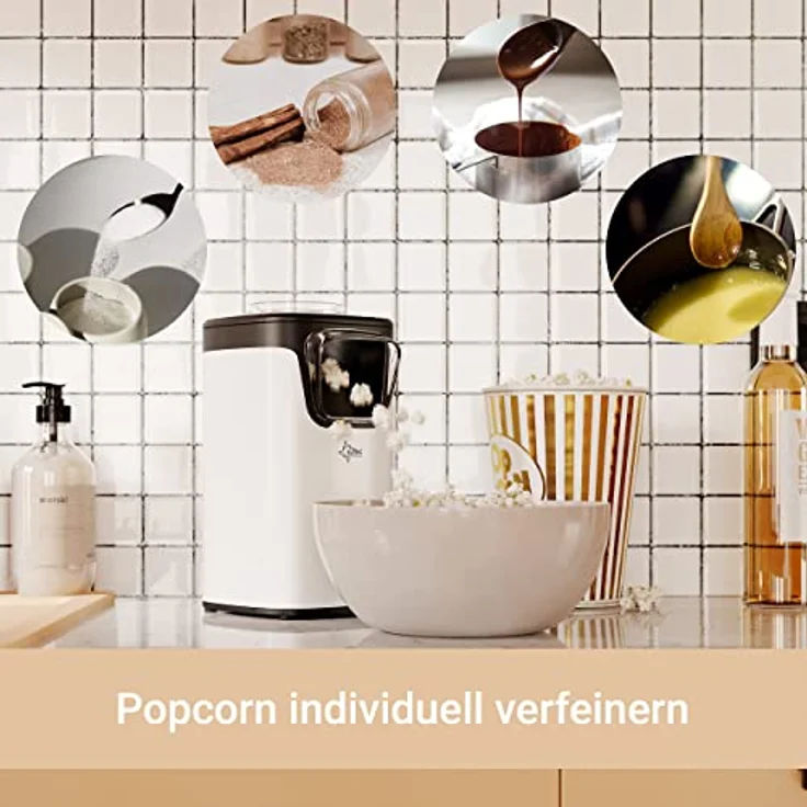 SUNTEC Heißluft-Popcornautomat POP-8618 fat free [Leckeres Popcorn ohne Fettzugabe, rotierendes Heißluft-Funktionsprinzip ohne Anbrennen, max. 60 g Mais, max. 1100 W ] – Bild 9