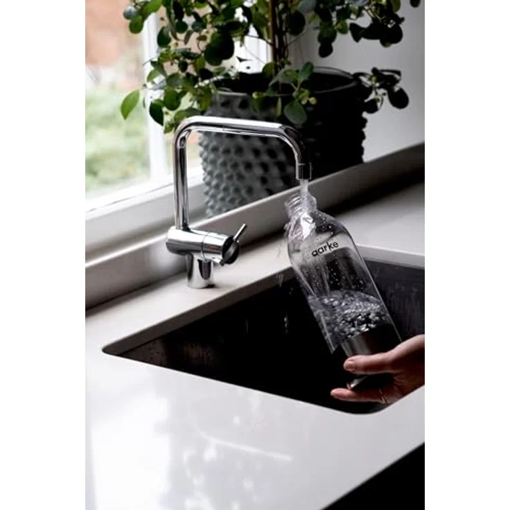 Aarke Carbonator II Wassersprudler PET Flasche, Edelstahl-Elemente, für Soda Sprudelwasser, 1 Liter, silber – Bild 6