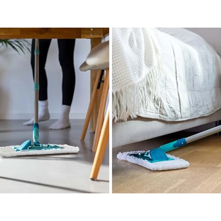 Leifheit SUPERDUSTER Floor, Staubwischer mit Rundum-Staubbezug aus Mikrofaser, waschbar, für alle Hartböden, 148 cm Stiel, 360°-Gelenk – Bild 4