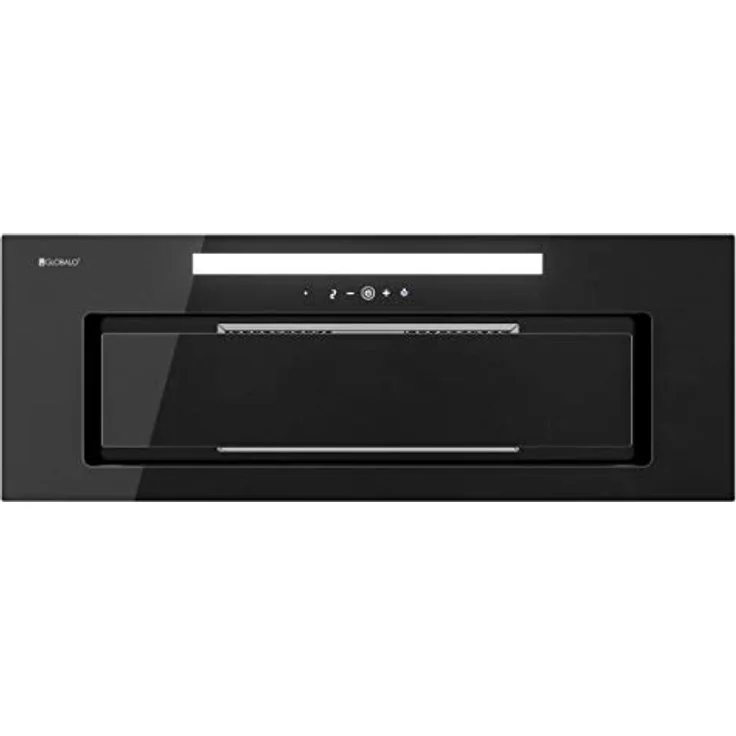 GLOBALO Dunstabzugshaube, Einbauhaube für Küche, Flachlüfter, mit Beleuchtung, Einbaubreite 80 cm, 4 Leistungsstufen, Gehärtetes Glas und Lackierter Stahl, Loteo 80.4 Black, Schwarz – Bild 2