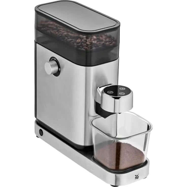 WMF Lumero Espressomühle elektrisch 150 Watt, LED Touch-Tasten, 40 Mahlgrade, Kaffeemehlbehälter, Cromargan Edelstahl matt – Bild 4