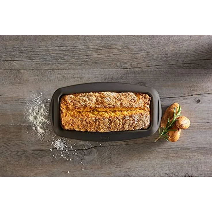 Lurch FlexiForm Kastenform, Brotbackform aus 100% BPA-freiem Platin-Silikon, 25 x 9 cm, Braun – Bild 3
