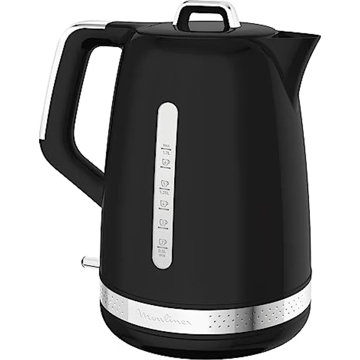 Moulinex Soleil Schwarz Elektrischer Wasserkocher, kabellos, Kapazität 1,7 l, Basis drehbar um 360 ° verdeckter Widerstand 2 Wasserstufen BY320B10 – Bild 2