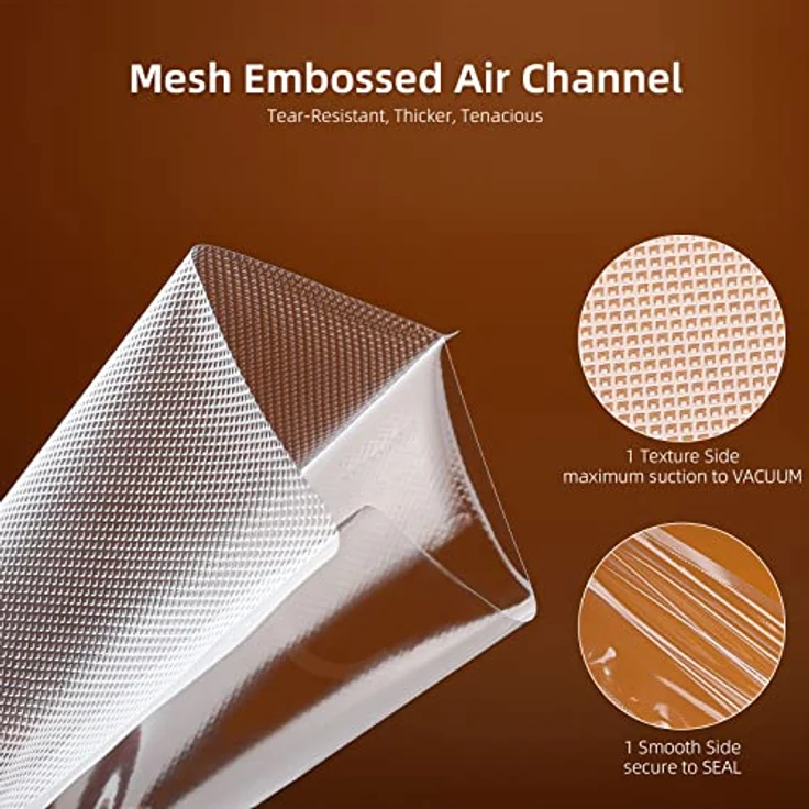 Vpcok Direct Vakuumierbeutel 20x30cm, BPA-frei, 100 Stück, kompatibel mit allen Vakuumierern und Sous Vide, wiederverwendbar, stich- und reißfest – Bild 2