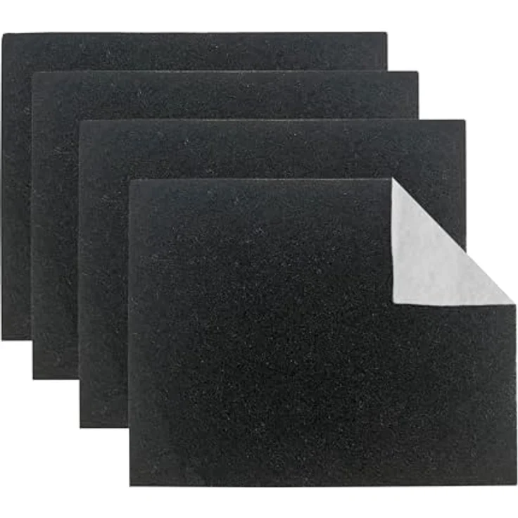 Relaxdays Dunstabzugshaube Filter Set, Kombifilter 47x57 cm aus Polyester und Carbon, schwarz/weiß – Bild 1