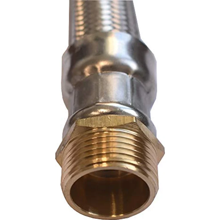 KLASEBO® flexibler Panzerschlauch DN25, 1 Zoll, Edelstahl, DVGW zertifiziert, 500mm Bogen, lebensmittelecht – Bild 3