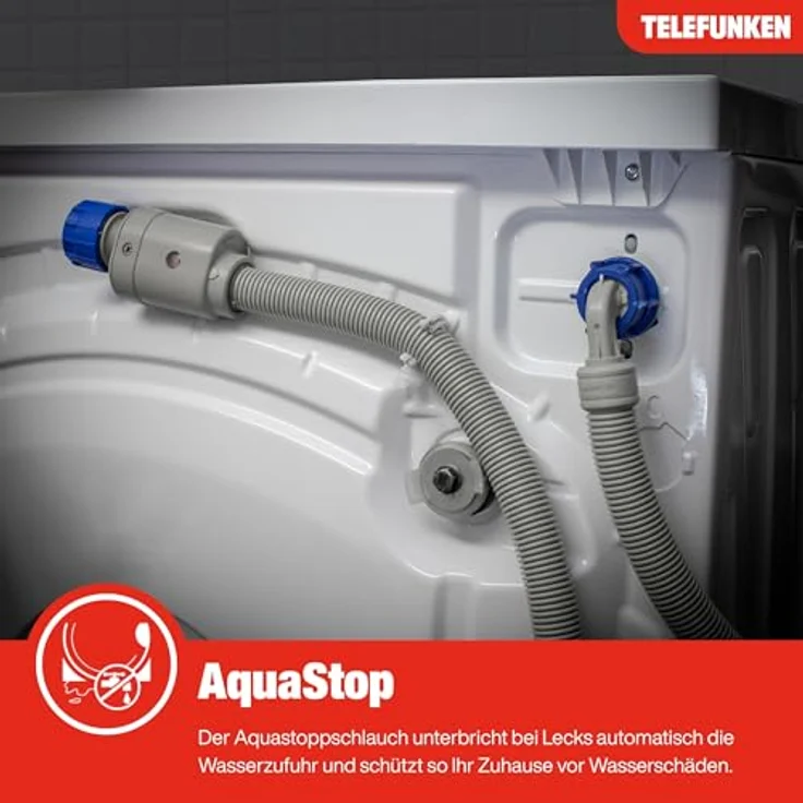 Telefunken W714AS1W Waschmaschine 7kg, Frontlader mit 1400 U/Min., Inverter Motor, AquaStop, Schontrommel, weiß – Bild 3