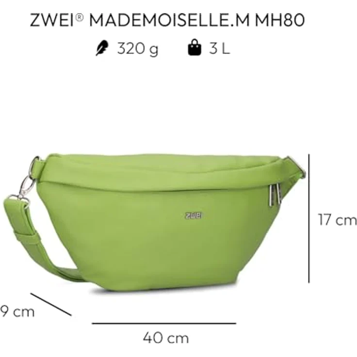 Zwei Mademoiselle.M Umhängetasche, 40 cm, grün, 100% Polyurethan – Bild 2