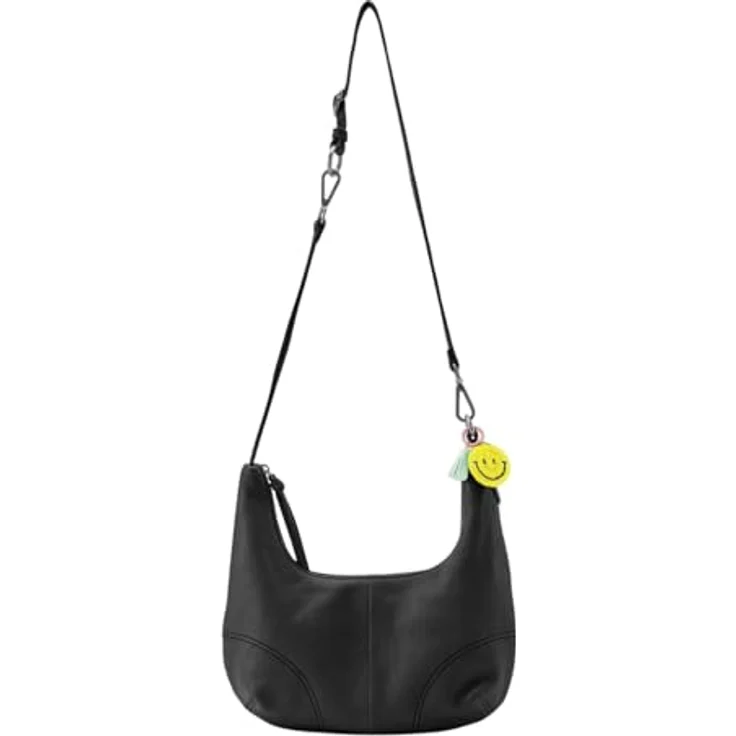 FredsBruder Take A Smile Umhängetasche, 100% Leder, schwarz, 33 cm x 7 cm x 19 cm – Bild 1